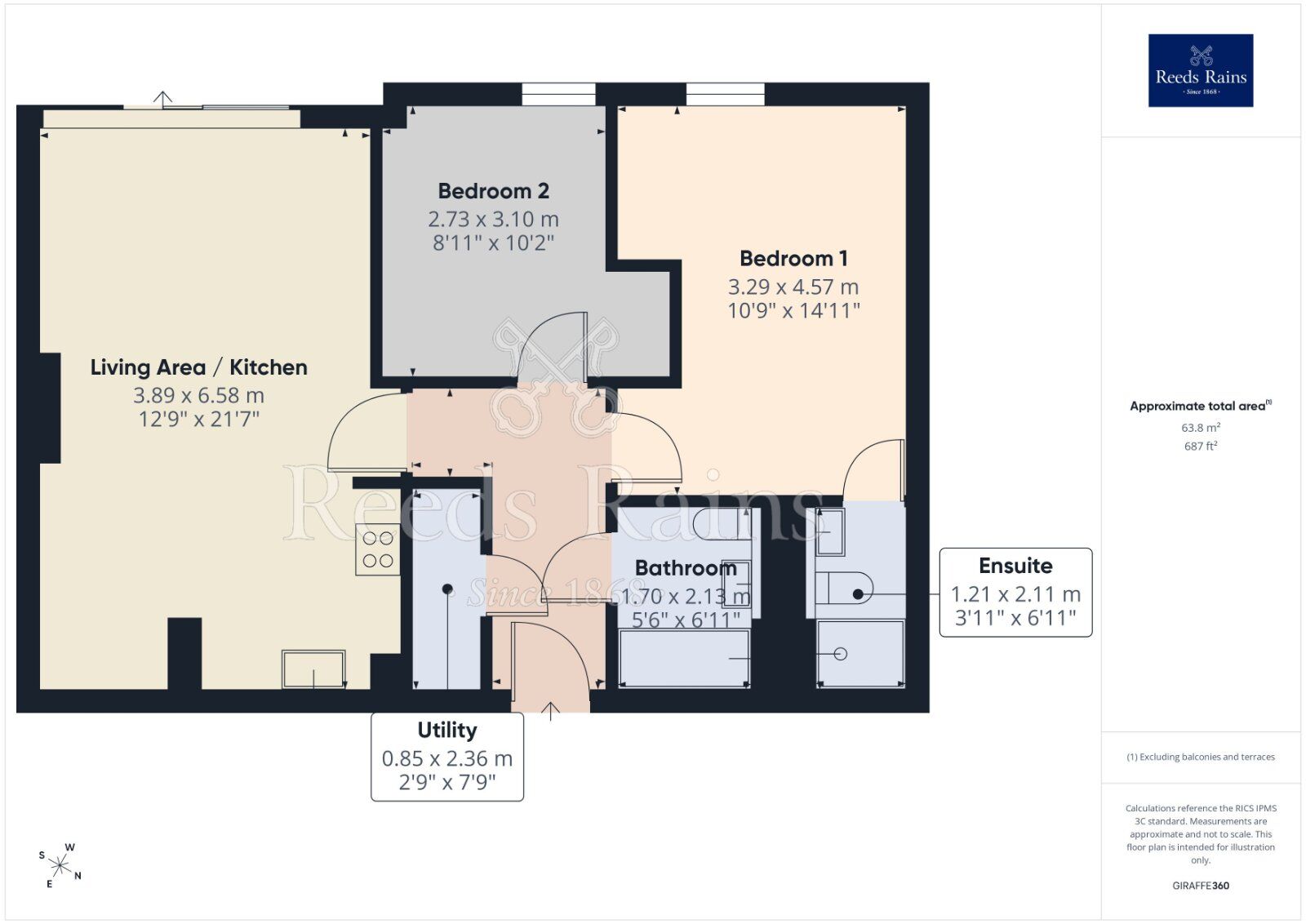 Floorplan of 2 bedroom Flat for sale, Cambridge Street, Manchester, M1