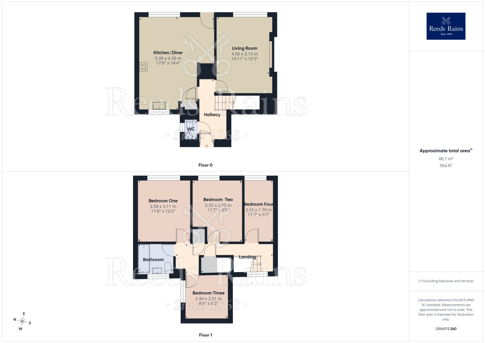 Floorplan of 4 bedroom House to rent, Howarth Close, Manchester, Greater Manchester, M11