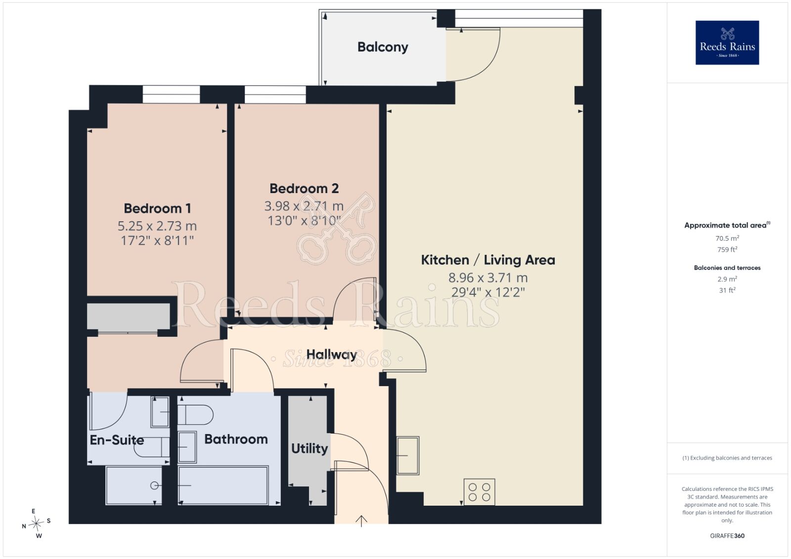 Floorplan of 2 bedroom Flat to rent, Whitworth Street West, Manchester, Greater Manchester, M1