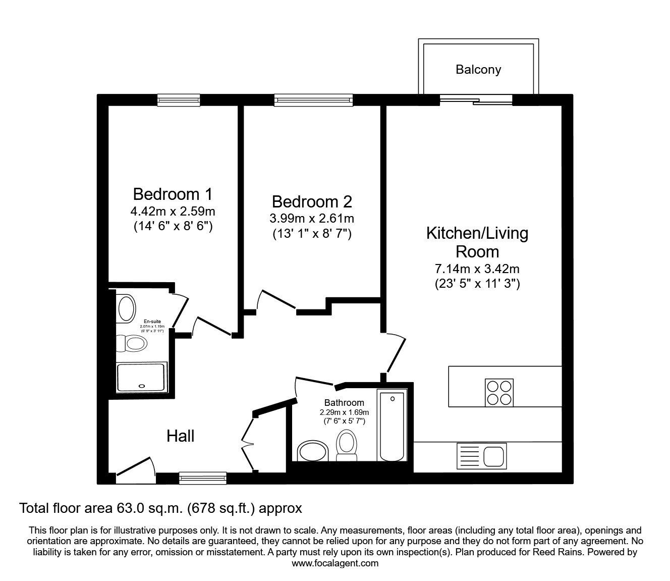 Floorplan of 2 bedroom Flat to rent, Hornbeam Way, Manchester, Greater Manchester, M4
