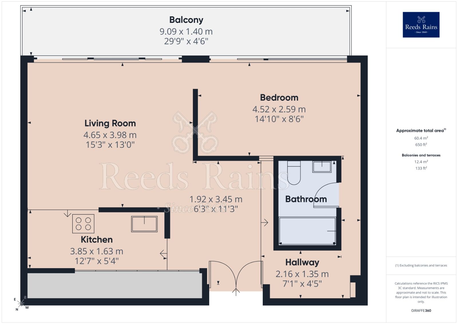 Floorplan of 1 bedroom Flat to rent, Worsley Street, Manchester, Greater Manchester, M15