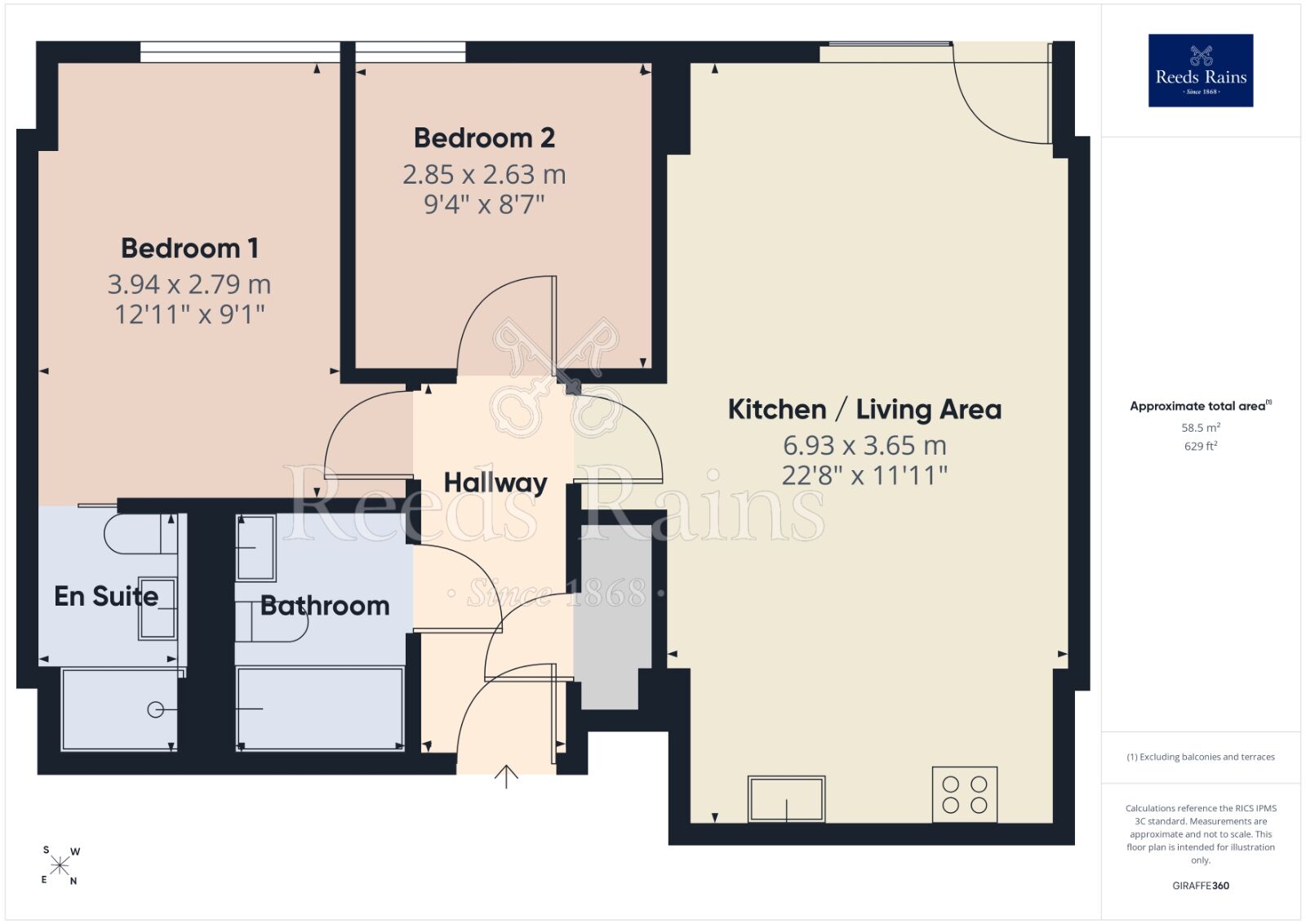 Floorplan of 2 bedroom Flat to rent, High Street, Manchester, Greater Manchester, M4