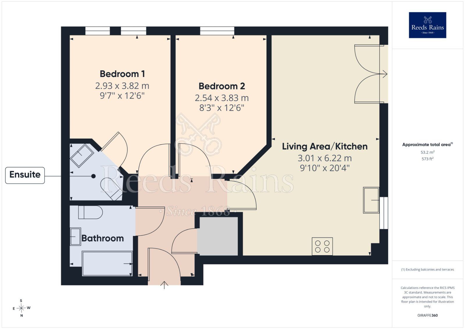 Floorplan of 2 bedroom Flat for sale, Elmira Way, Salford, M5