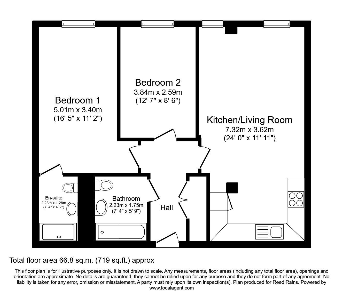 Floorplan of 2 bedroom Flat for sale, Great Ancoats Street, Manchester, M4