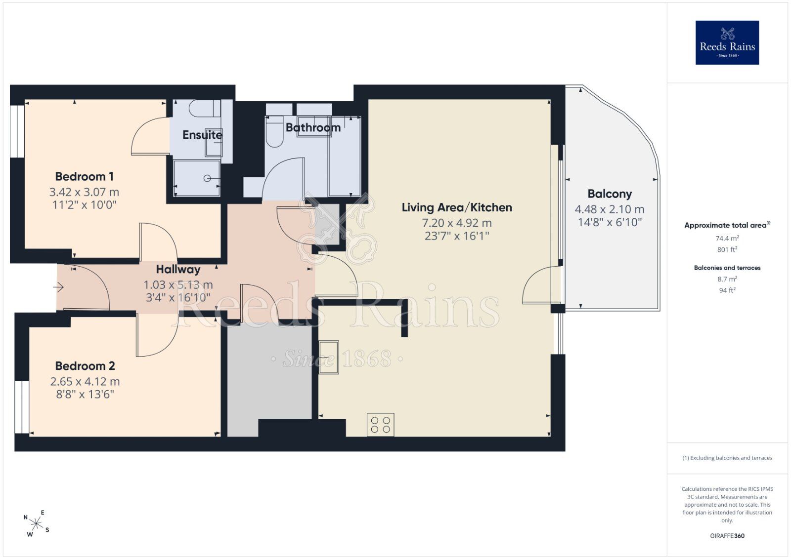 Floorplan of 2 bedroom Flat for sale, Whitworth Street West, Manchester, M1