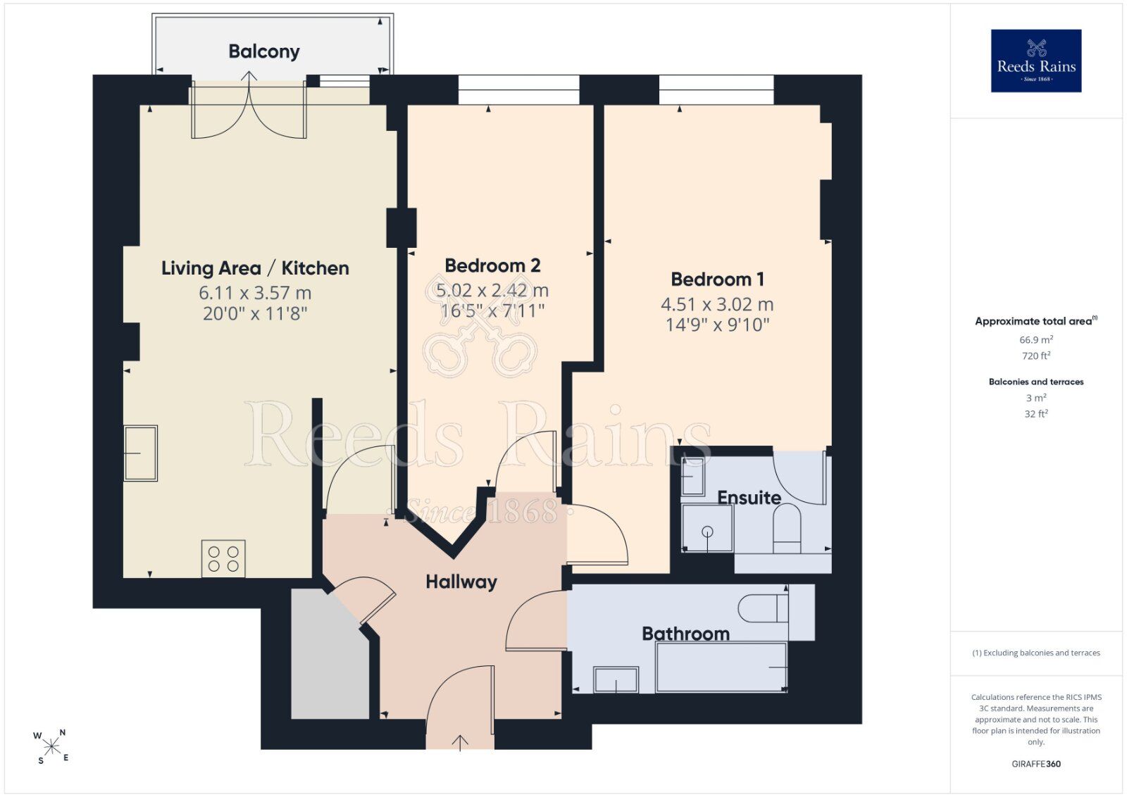 Floorplan of 2 bedroom Flat for sale, City Road East, Manchester, M15
