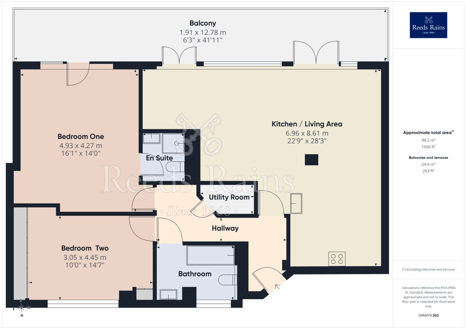 Floorplan of 2 bedroom Flat to rent, City Road East, Manchester, Greater Manchester, M15