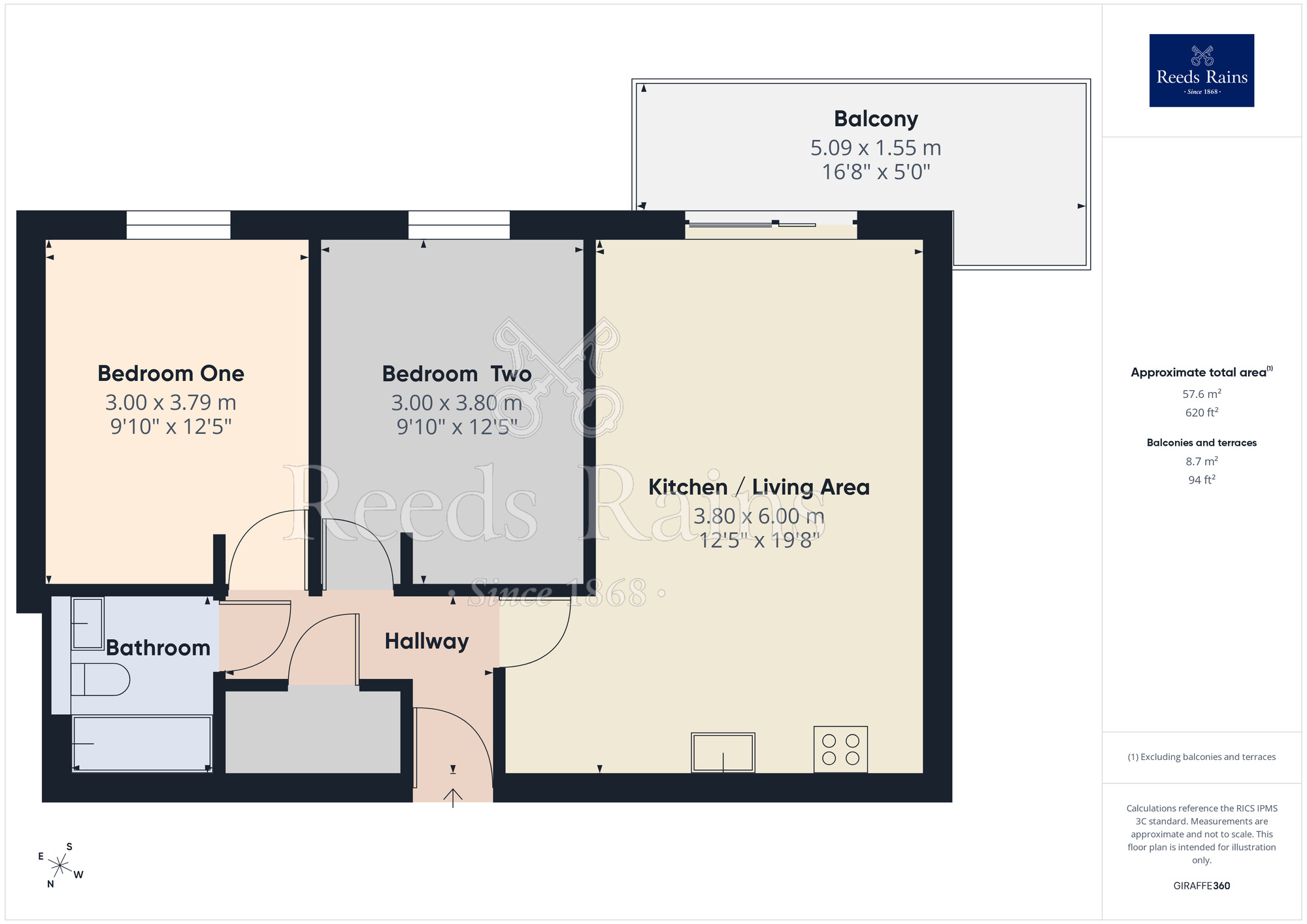 Floorplan of 2 bedroom Flat for sale, Woden Street, Salford, M5