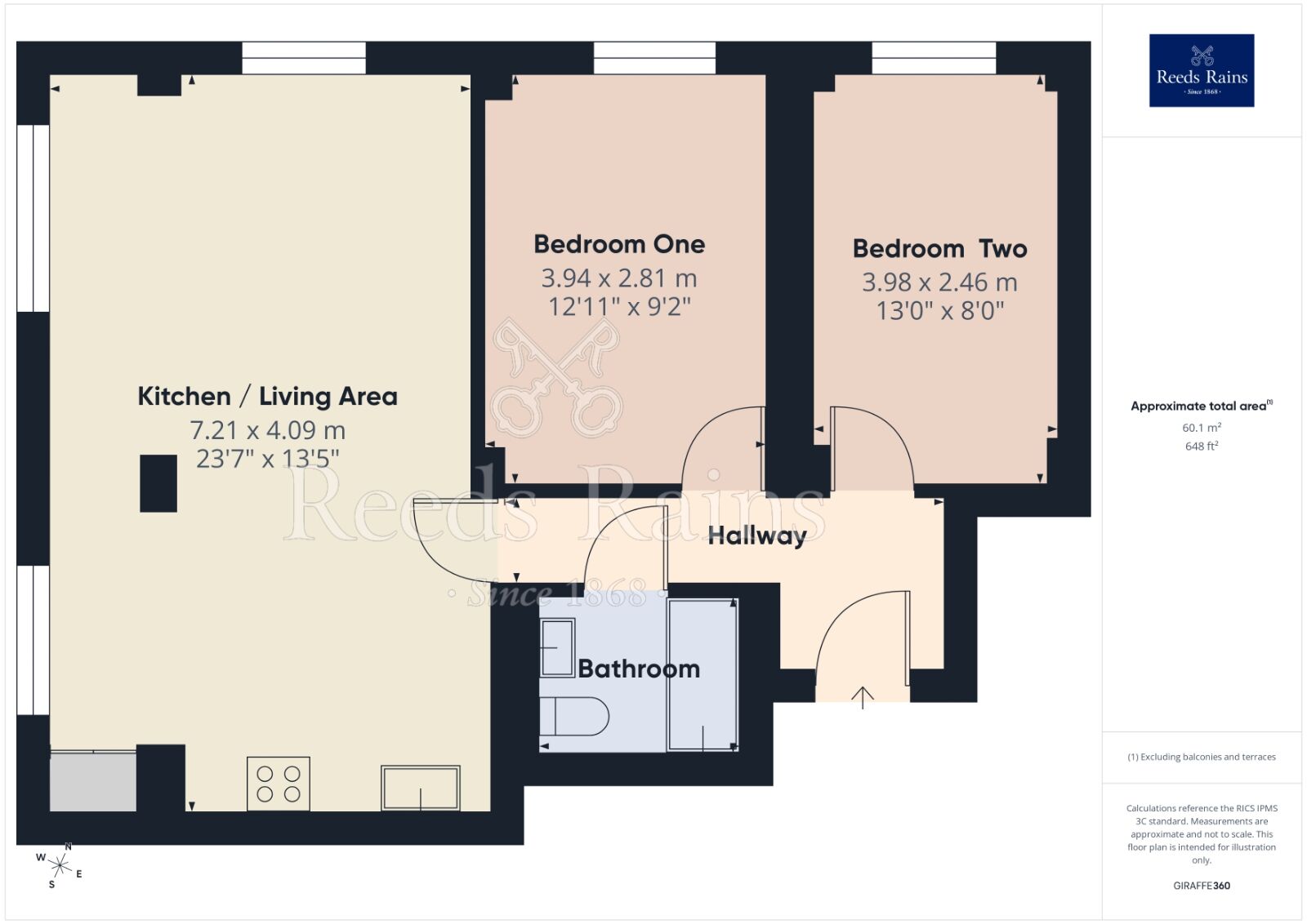 Floorplan of 2 bedroom Flat to rent, Dalton Street, Manchester, Greater Manchester, M40