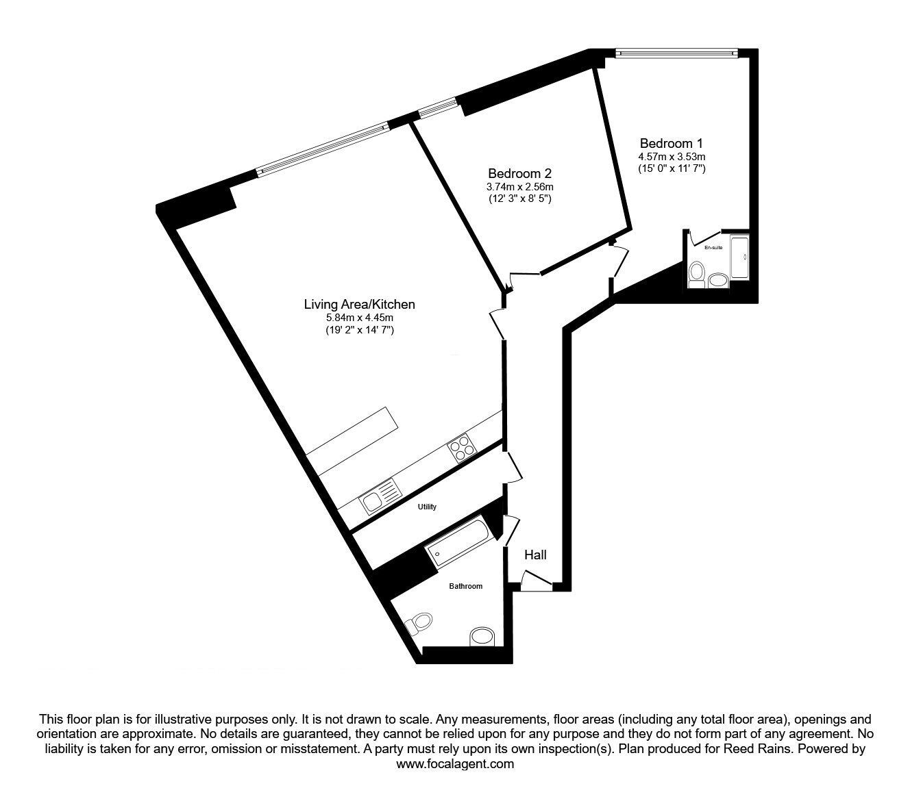 Floorplan of 2 bedroom Flat for sale, Princess Street, Manchester, M1