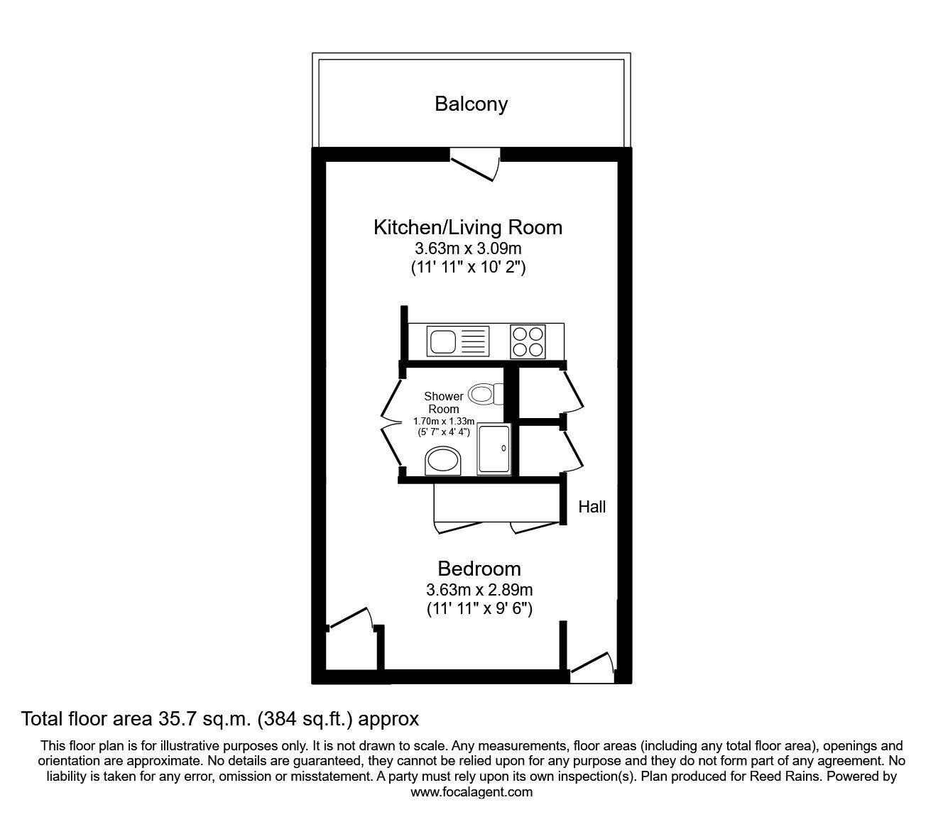 Floorplan of Flat for sale, Greengate, Salford, M3