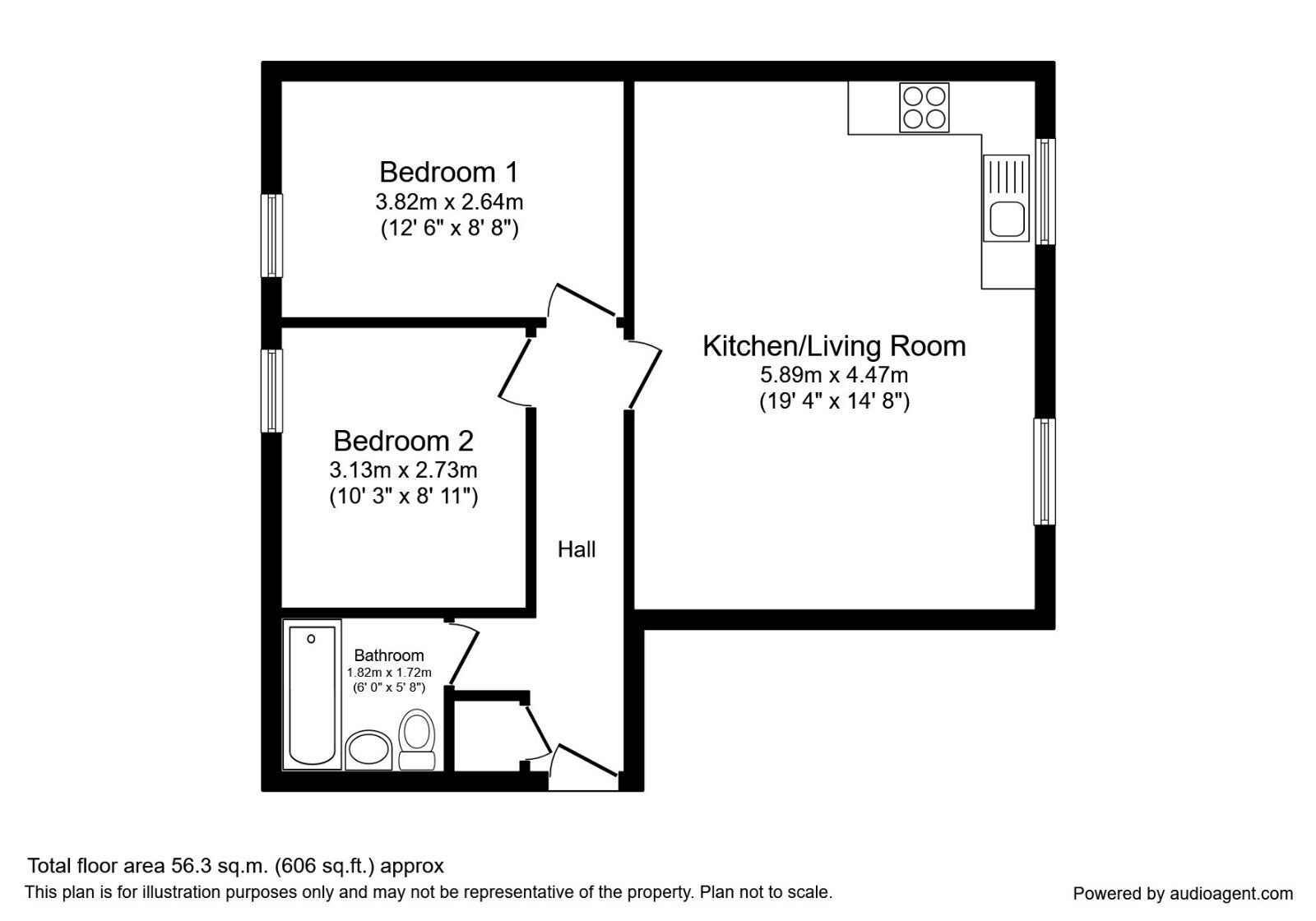 Floorplan of 2 bedroom Flat to rent, Stretford Road, Manchester, Greater Manchester, M15