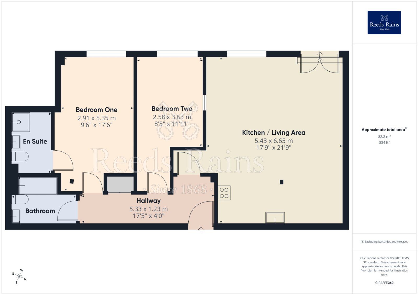 Floorplan of 2 bedroom Flat for sale, Cambridge Street, Manchester, M1