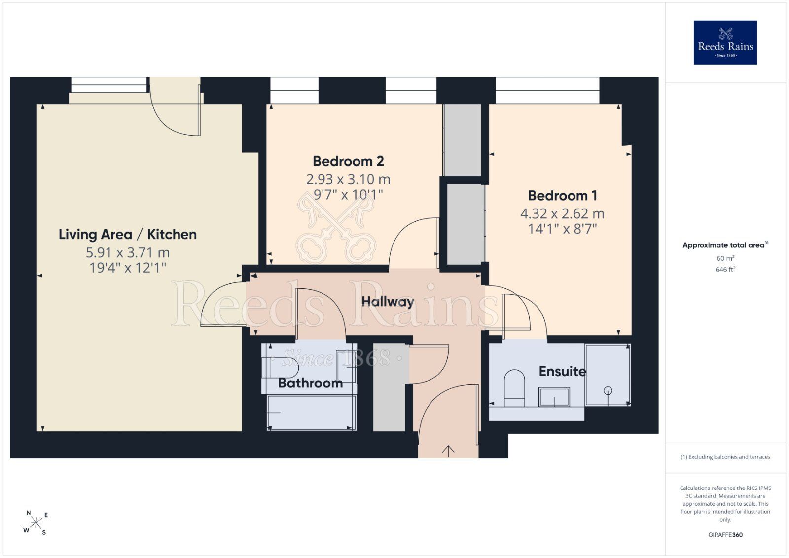Floorplan of 2 bedroom Flat for sale, Derwent Street, Salford, M5