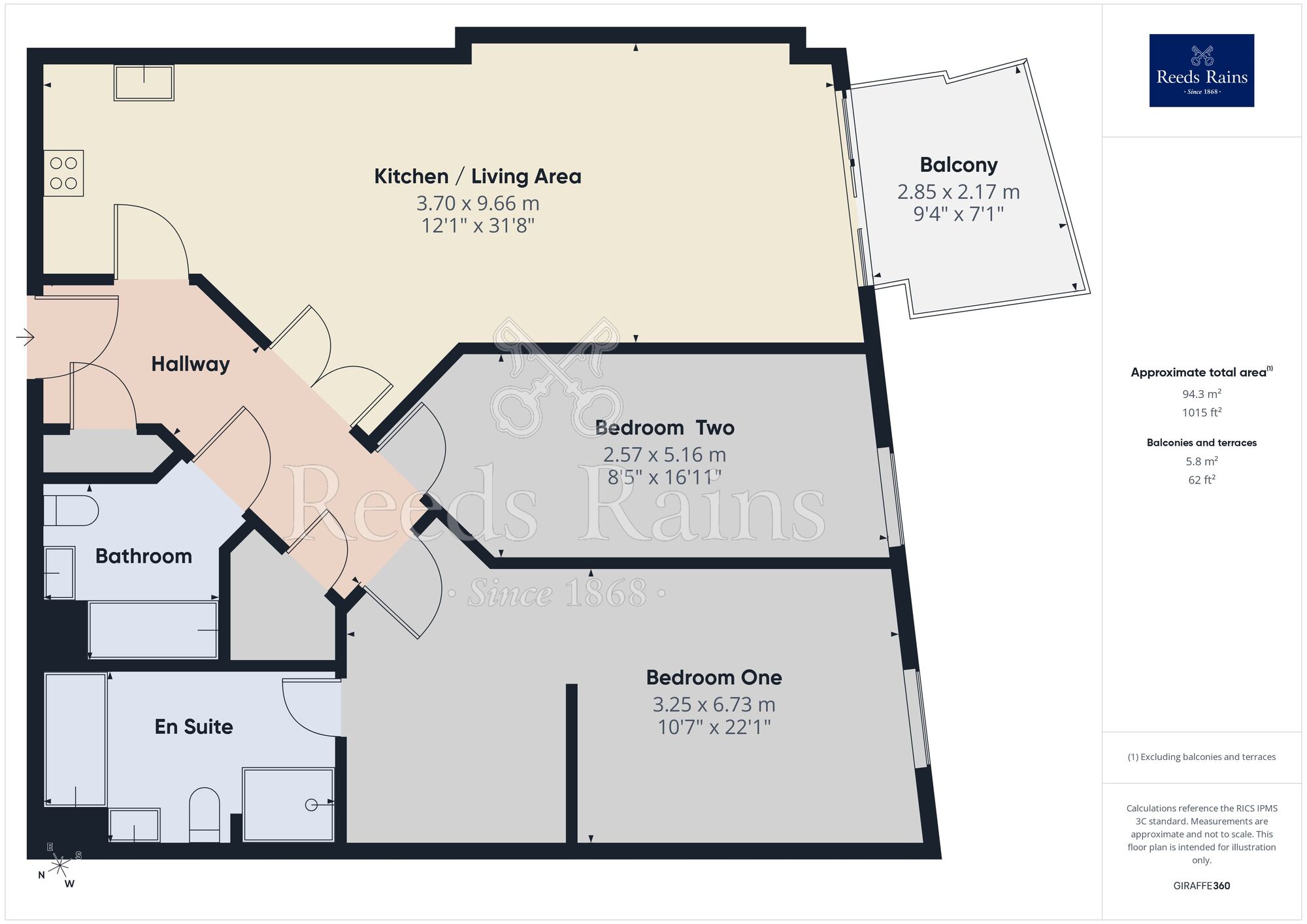 Floorplan of 2 bedroom Flat for sale, The Quays, Salford, M50