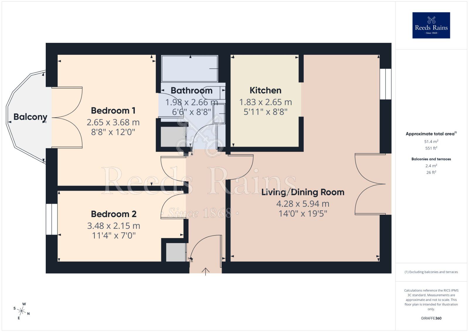 Floorplan of 2 bedroom Flat for sale, Dearden Street, Manchester, M15