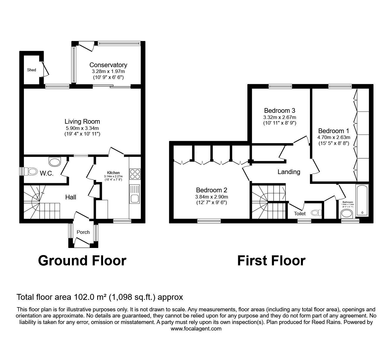 Floorplan of 3 bedroom End Terrace House to rent, Duxford Walk, Manchester, Greater Manchester, M40