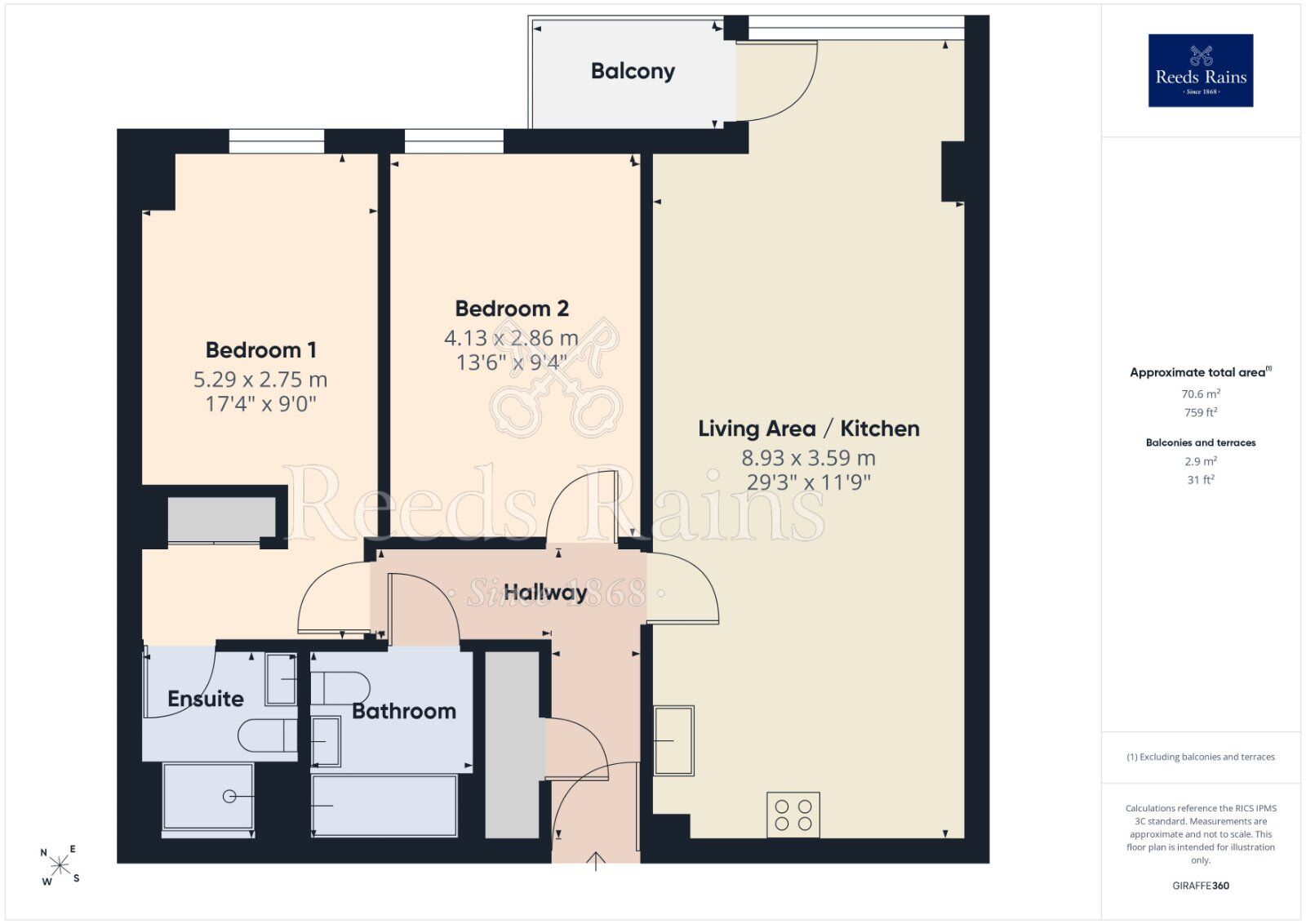 Floorplan of 2 bedroom Flat for sale, Whitworth Street West, Manchester, M1