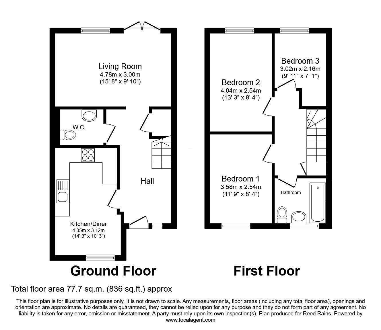 Floorplan of 3 bedroom Mid Terrace House for sale, Dunsop Avenue, Manchester, M11