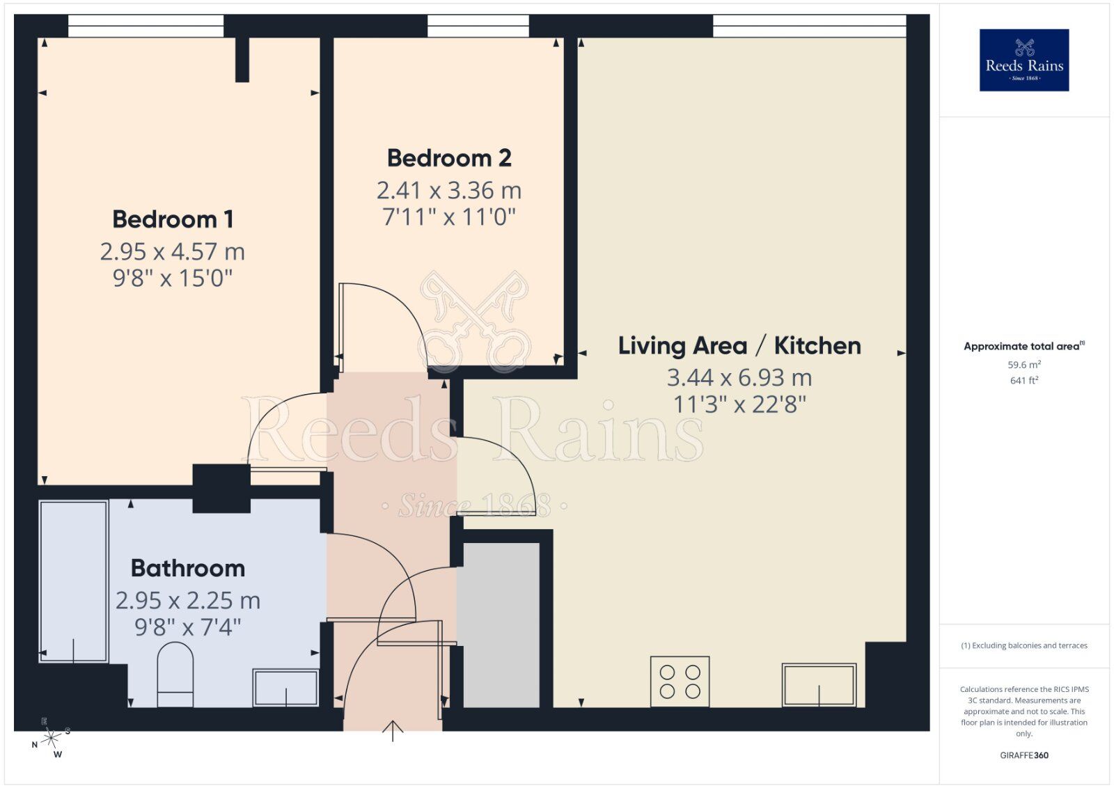 Floorplan of 2 bedroom Flat for sale, Broadway, Salford, M50