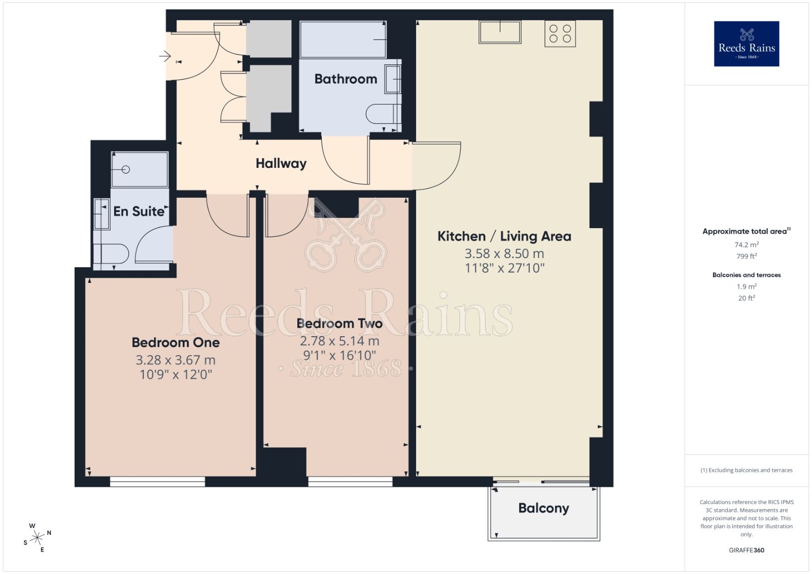 Floorplan of 2 bedroom Flat to rent, Watson Street, Manchester, Greater Manchester, M3