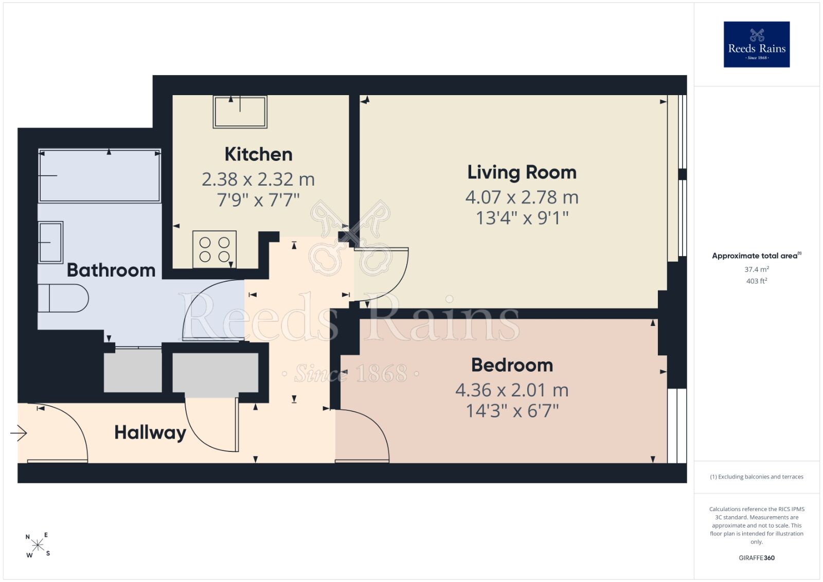 Floorplan of 1 bedroom Flat to rent, Whitworth Street, Manchester, Greater Manchester, M1