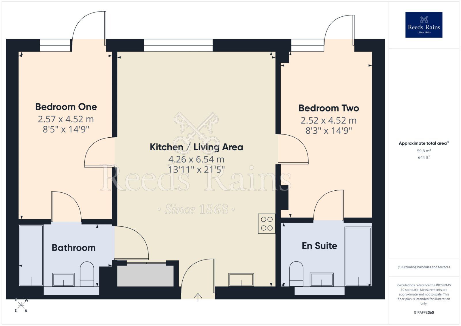 Floorplan of 2 bedroom Flat for sale, Woden Street, Salford, M5