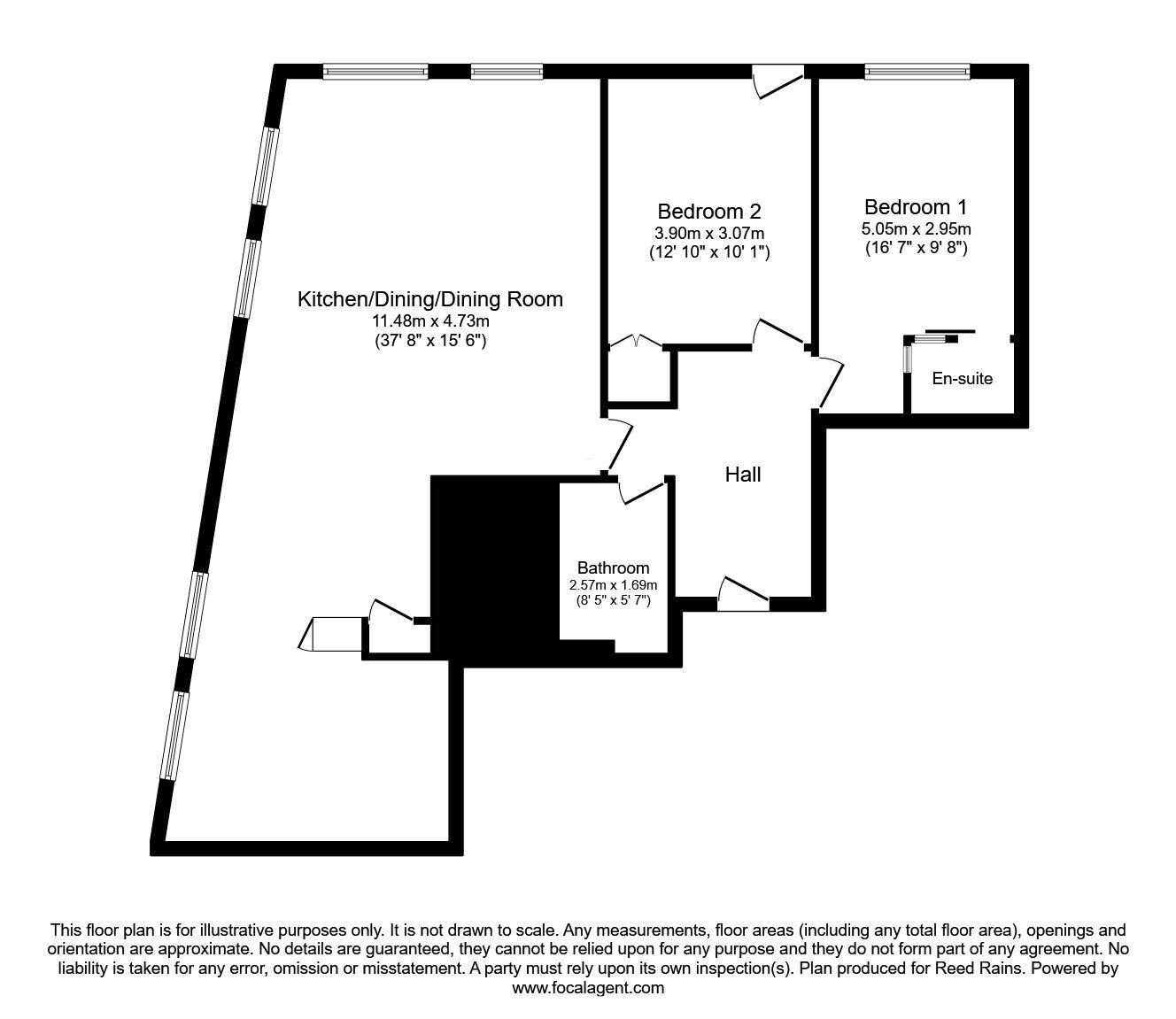 Floorplan of 2 bedroom Flat to rent, Whitworth Street, Manchester, Greater Manchester, M1