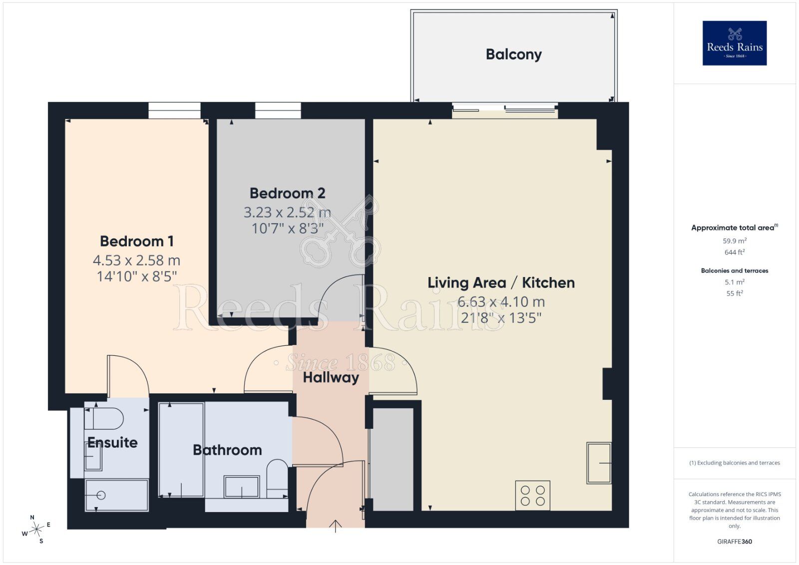 Floorplan of 2 bedroom Flat for sale, Taylorson Street South, Salford, M5