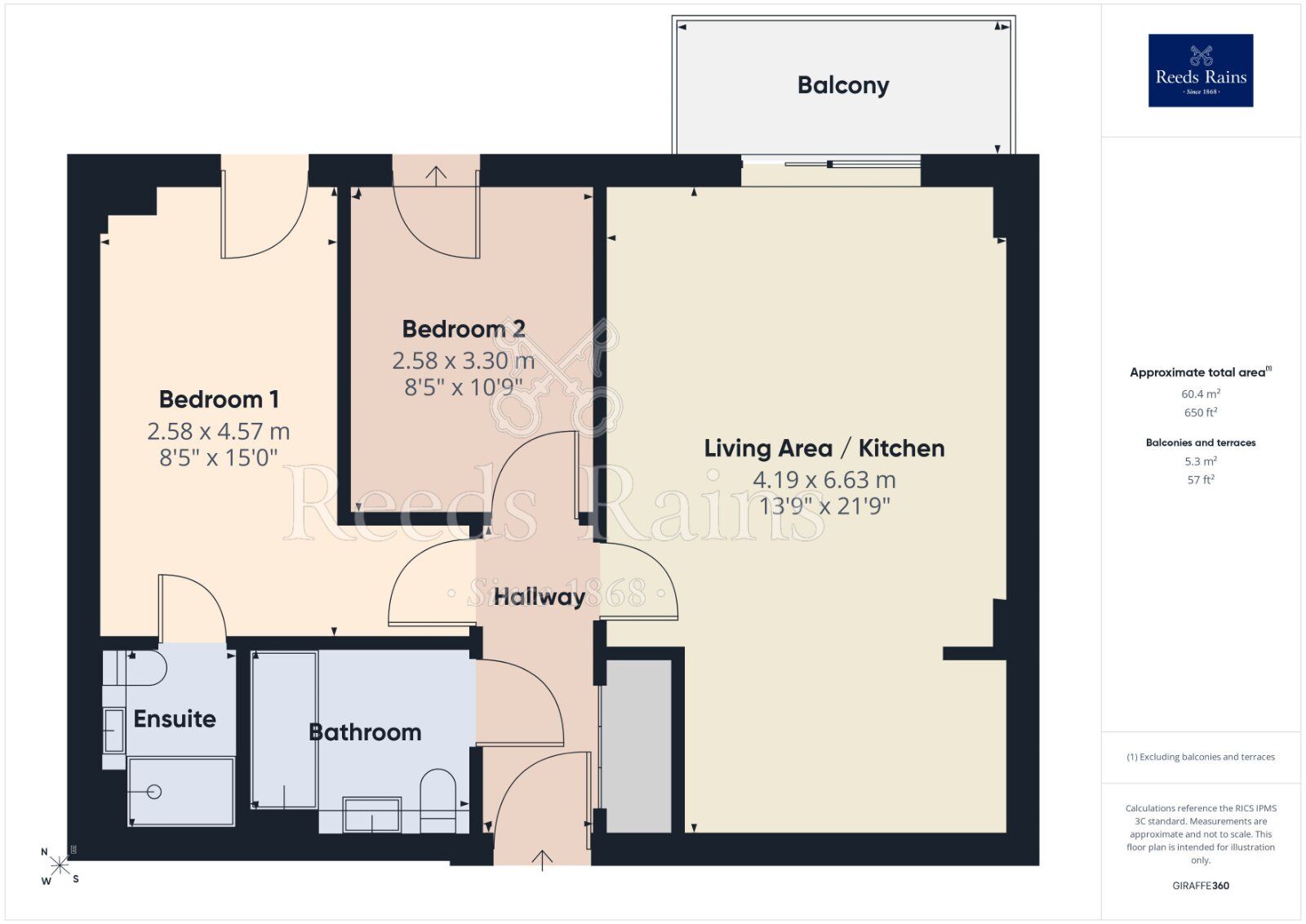 Floorplan of 2 bedroom Flat for sale, Taylorson Street South, Salford, M5