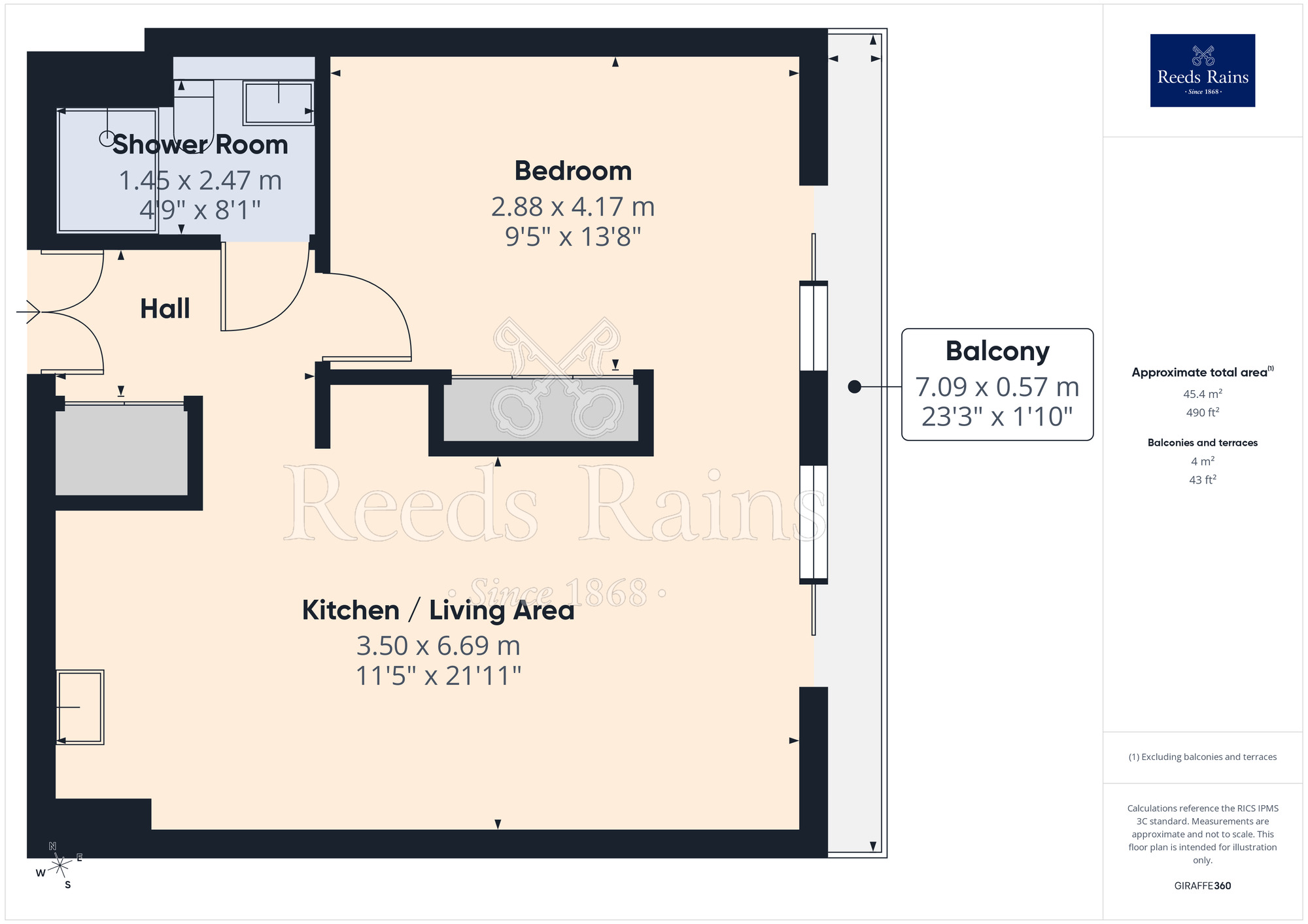 Floorplan of 1 bedroom Flat for sale, Clowes Street, Salford, Greater Manchester, M3