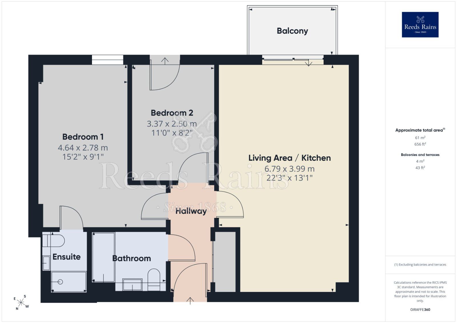 Floorplan of 2 bedroom Flat for sale, Taylorson Street South, Salford, M5