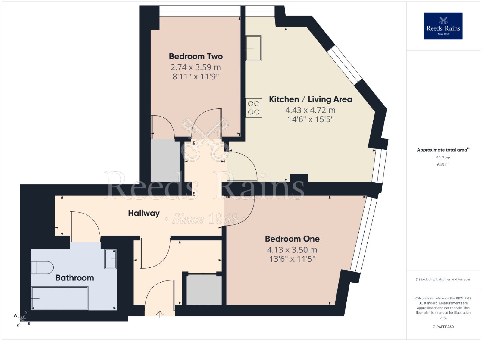 Floorplan of 2 bedroom Flat to rent, Portland Street, Manchester, Greater Manchester, M1