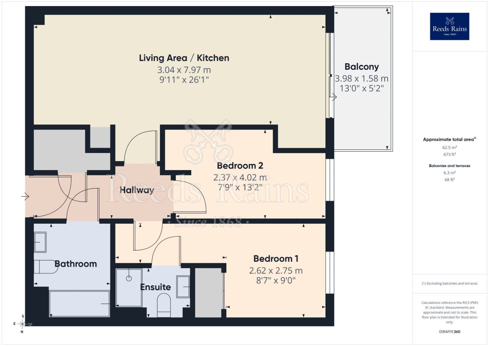 Floorplan of 2 bedroom Flat for sale, The Waterfront, Openshaw, Manchester, M11