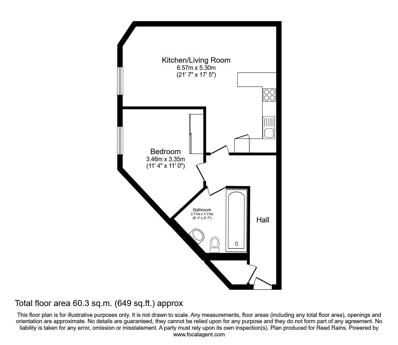 Floorplan of 1 bedroom Flat for sale, Ellesmere Street, Manchester, M15