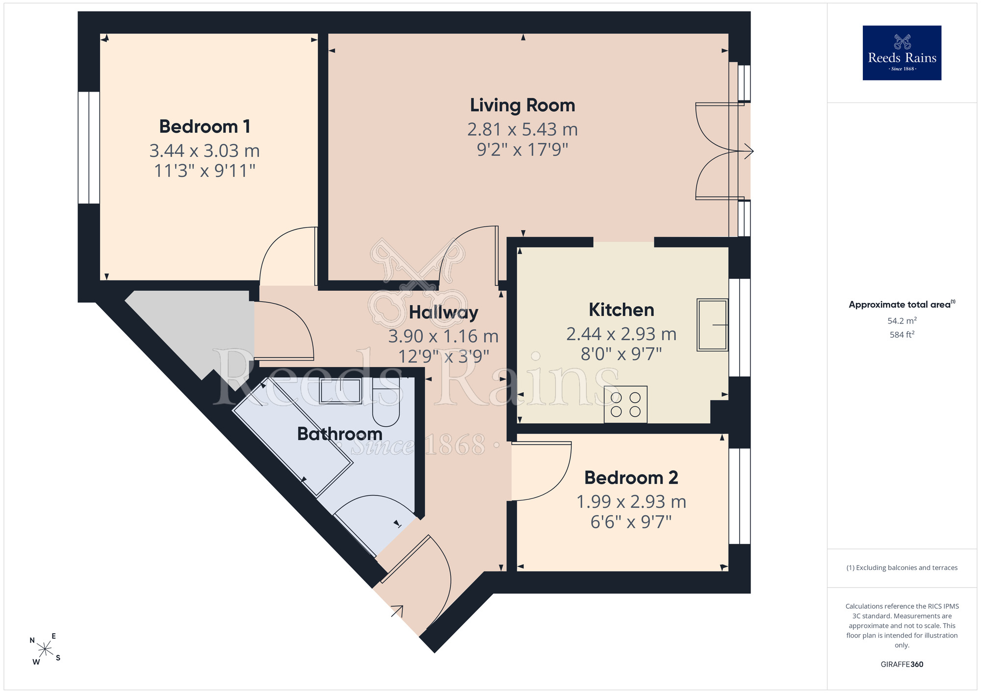 Floorplan of 2 bedroom Flat for sale, Wharf Close, Manchester, Greater Manchester, M1
