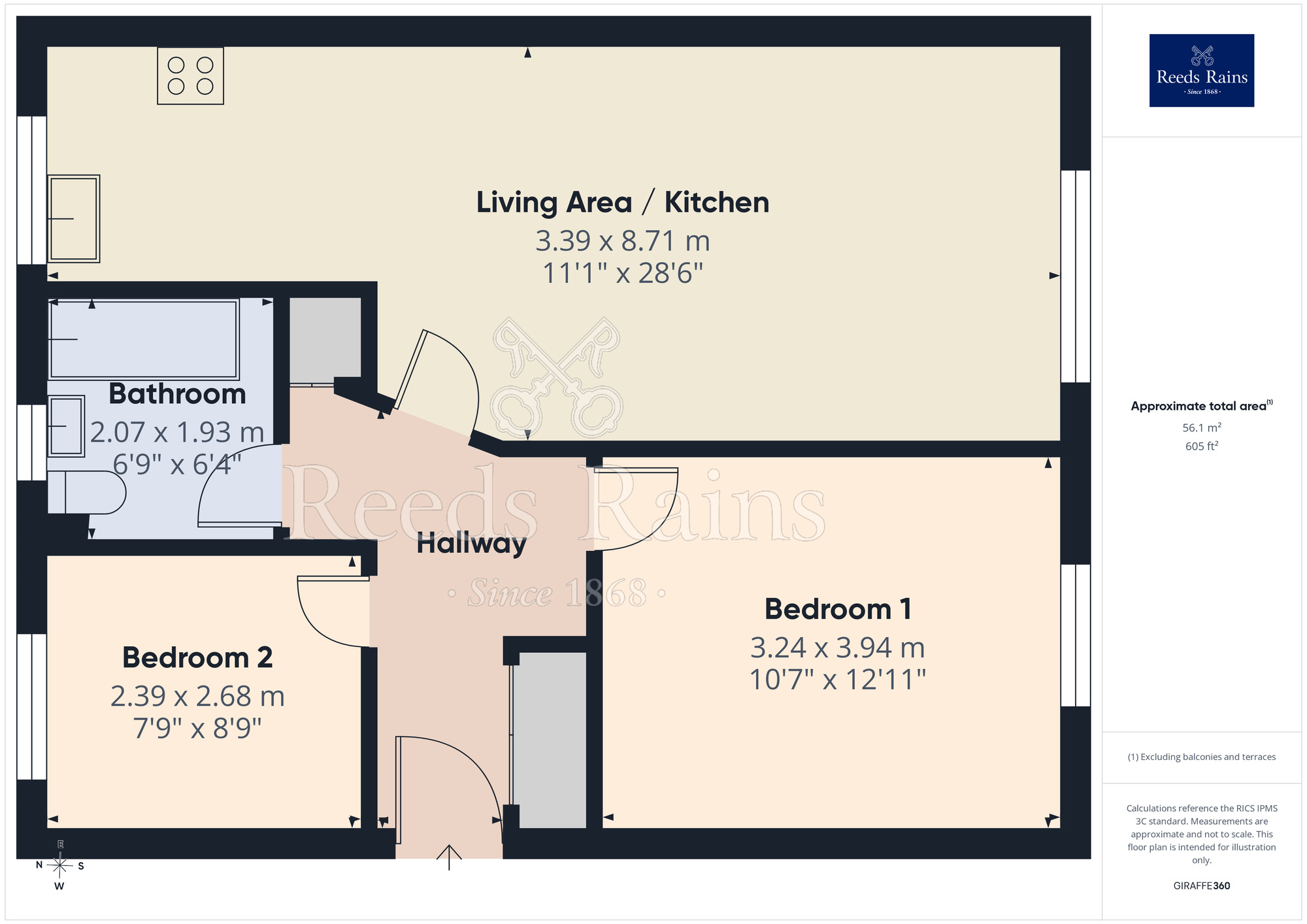 Floorplan of 2 bedroom Flat for sale, Whitworth Street West, Manchester, Greater Manchester, M1