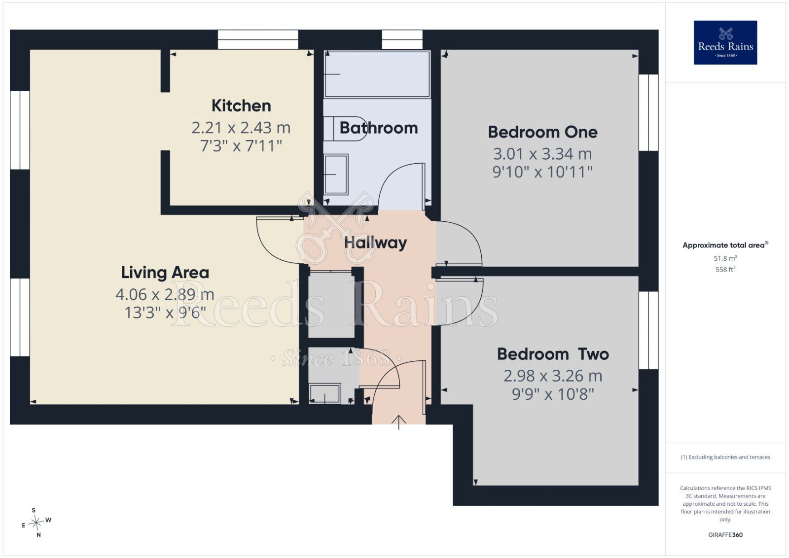Floorplan of 2 bedroom Flat for sale, Blackburn Street, Salford, Greater Manchester, M3
