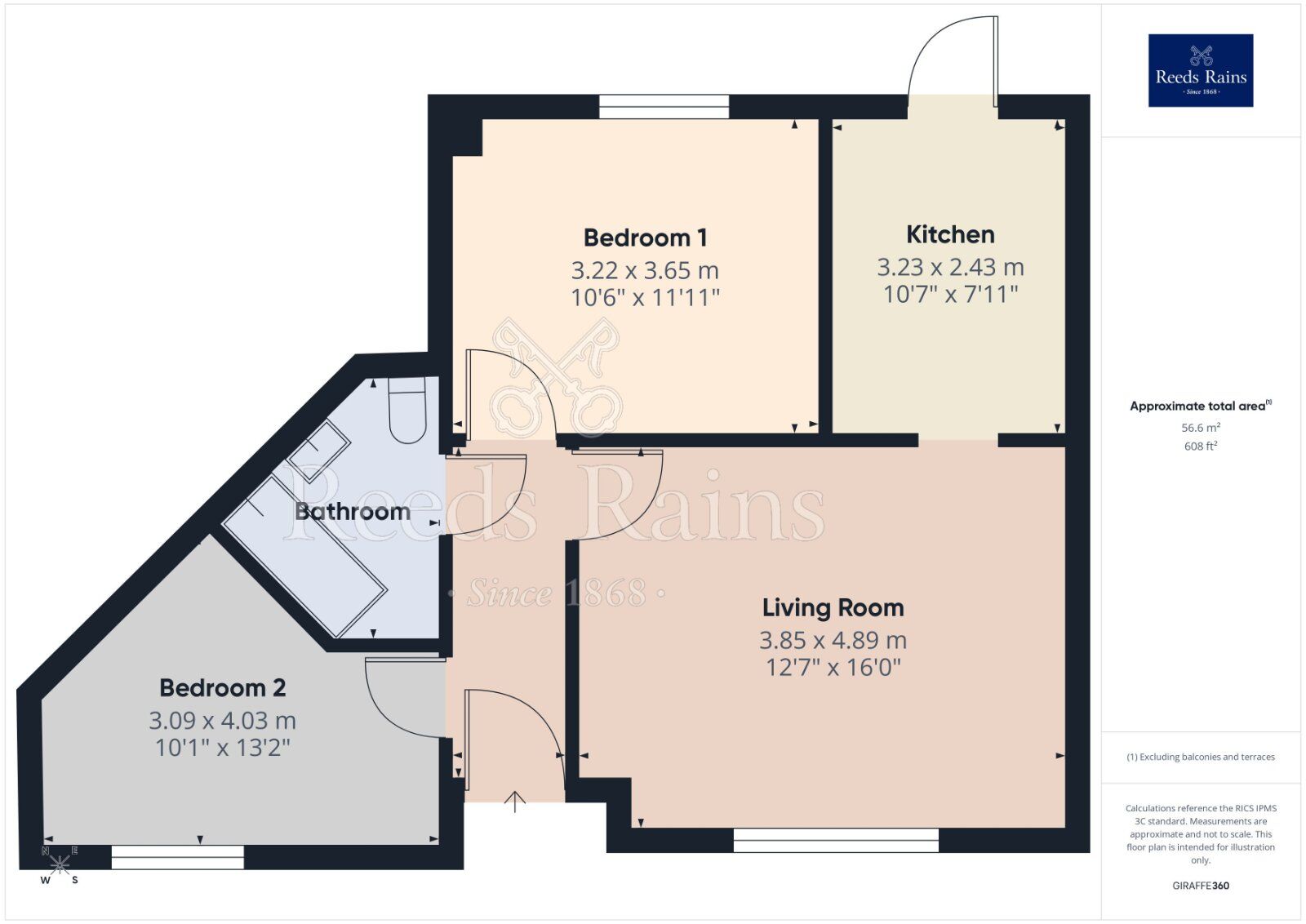 Floorplan of 2 bedroom Flat for sale, Greengage, Manchester, M13