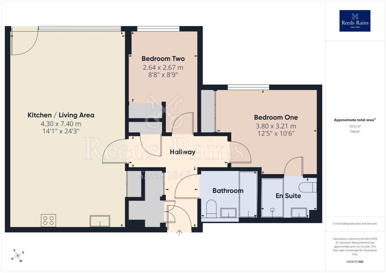 Floorplan of 2 bedroom Flat to rent, City Road East, Manchester, Greater Manchester, M15