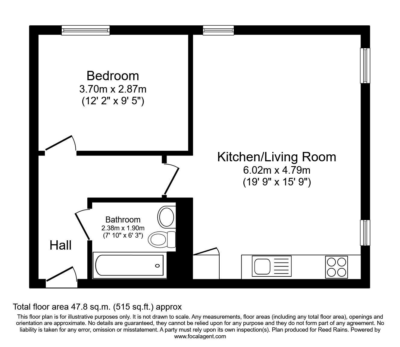 Floorplan of 1 bedroom Flat for sale, Ordsall Lane, Salford, M5