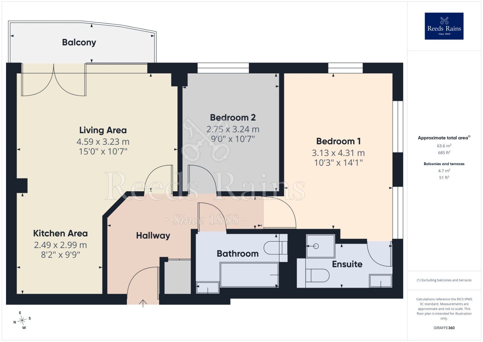 Floorplan of 2 bedroom Flat for sale, City Road East, Manchester, M15