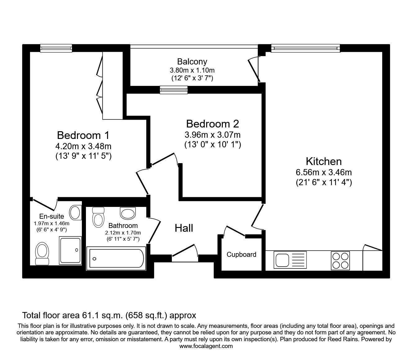 Floorplan of 2 bedroom Flat to rent, Water Street, Manchester, Greater Manchester, M3