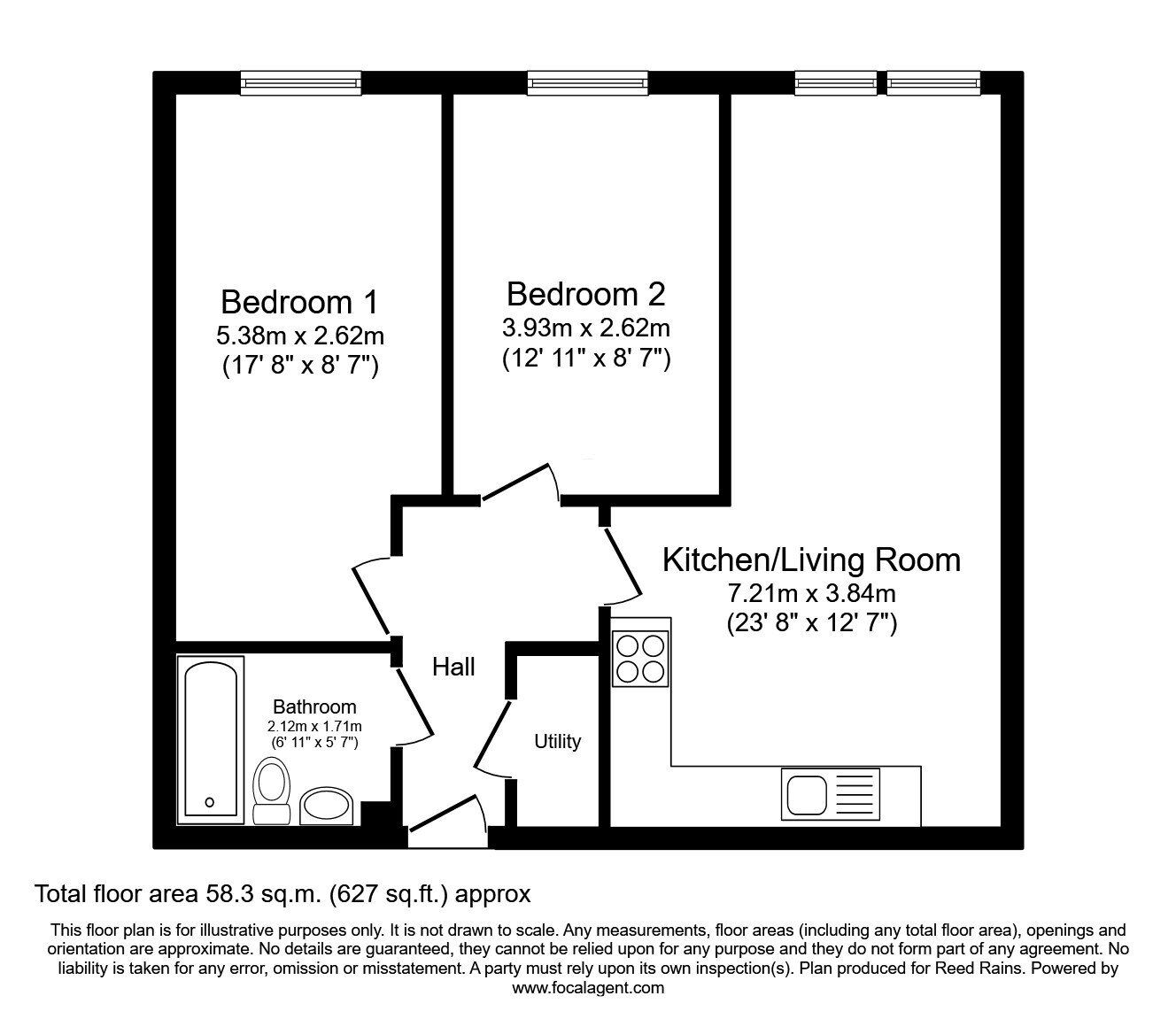 Floorplan of 2 bedroom Flat for sale, Dean Road, Salford, M3