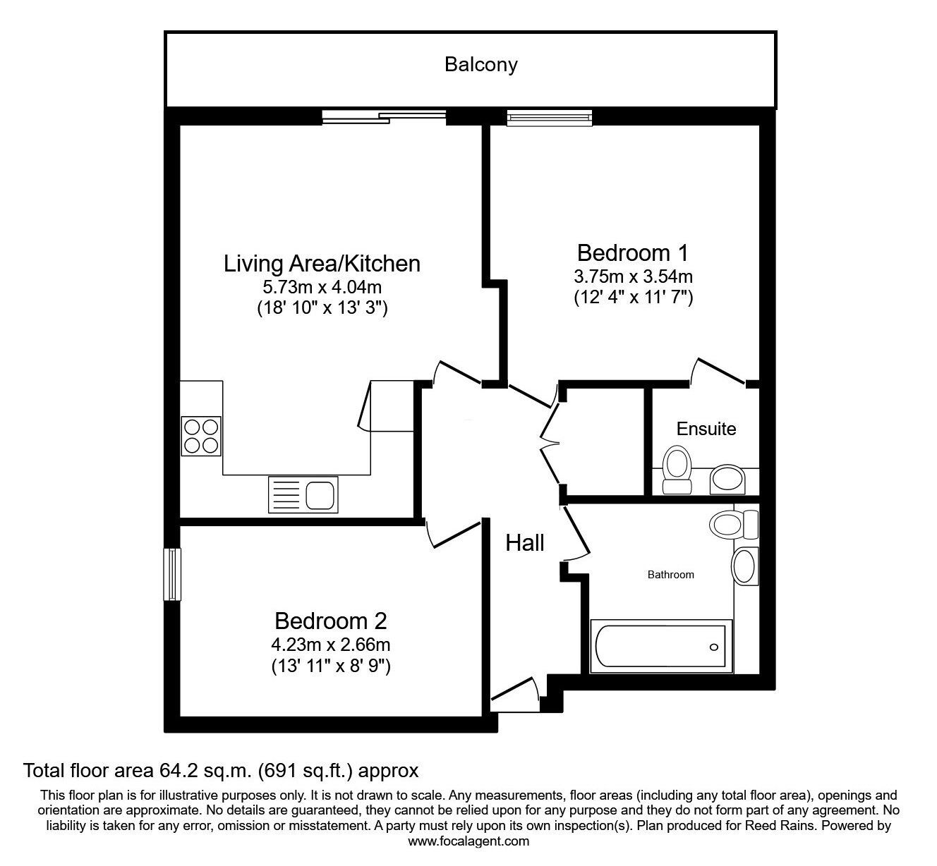 Floorplan of 2 bedroom Flat to rent, Pollard Street, Manchester, Greater Manchester, M4
