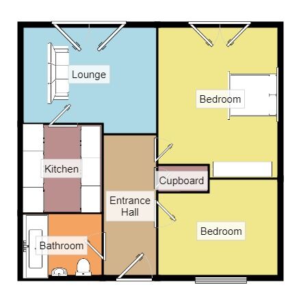 Floorplan of 2 bedroom Flat to rent, Coatham Road, Redcar, Cleveland, TS10