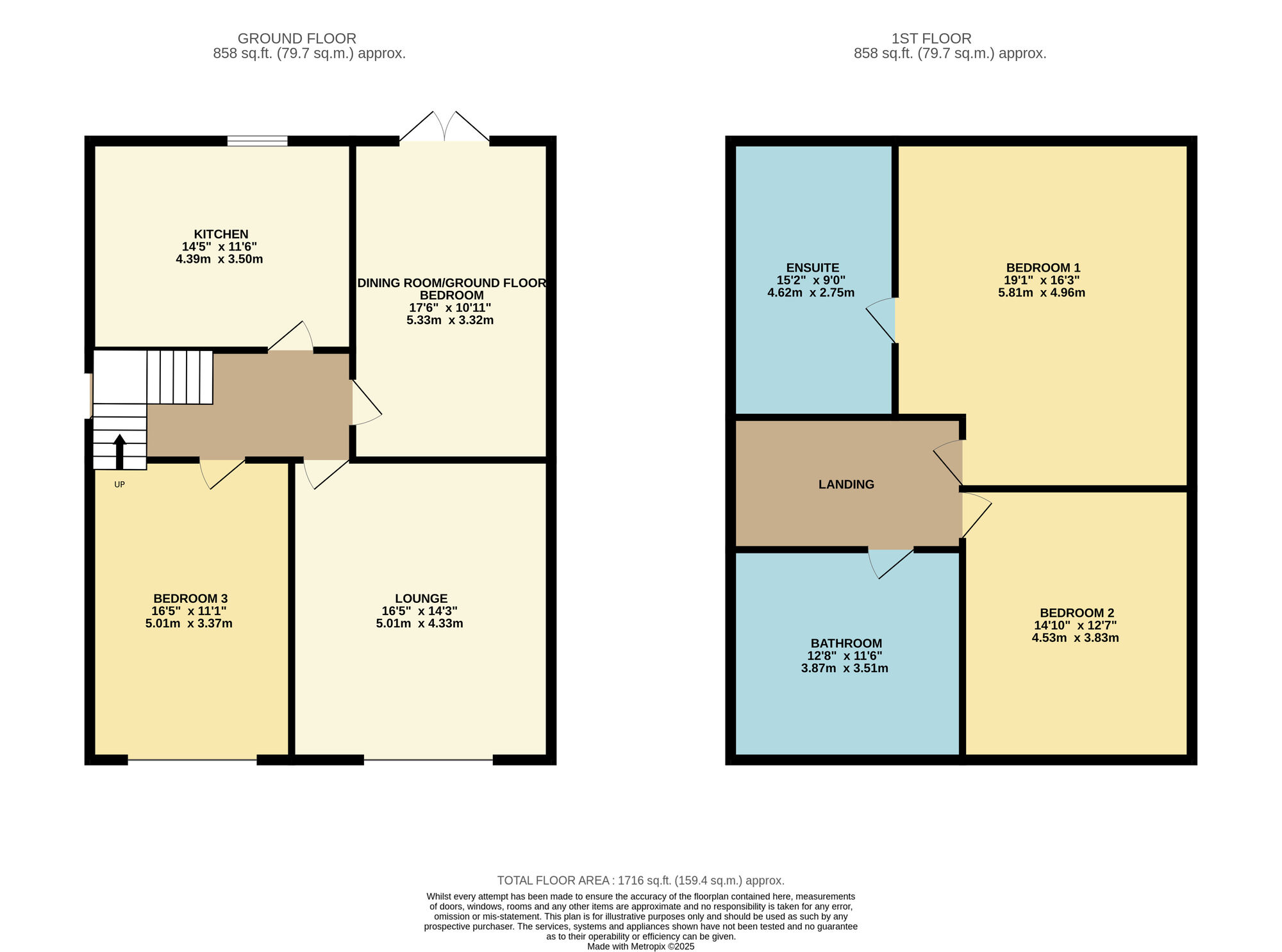 Floorplan of 3 bedroom Semi Detached House for sale, Fountains Drive, Middlesbrough, North Yorkshire, TS5