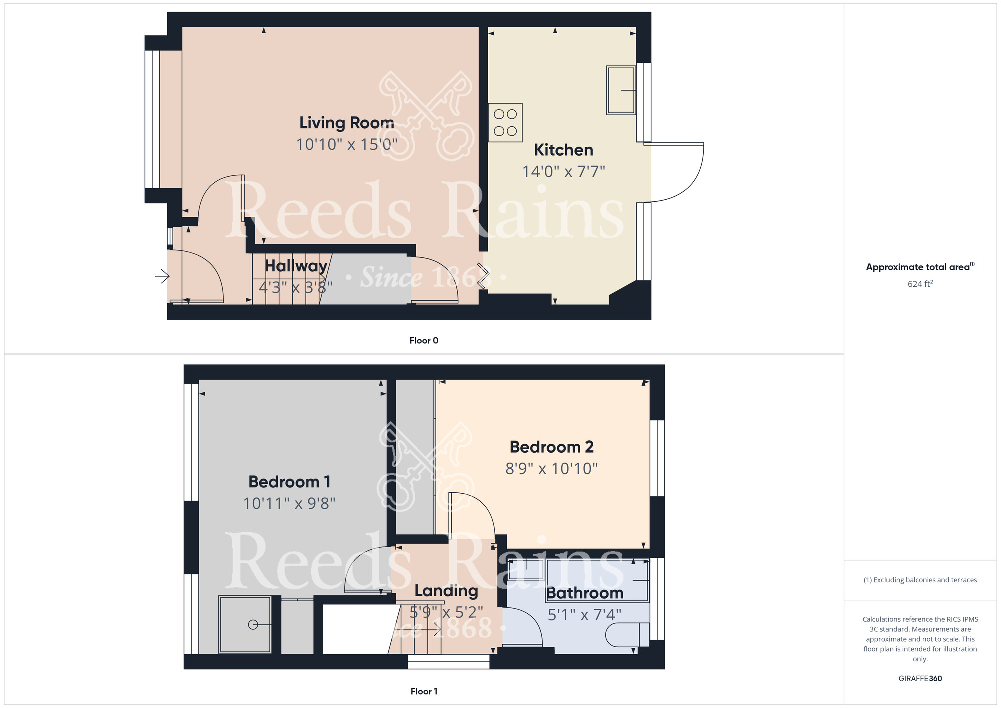 Floorplan of 2 bedroom Semi Detached House for sale, Penllyn Way, Hemlington, North Yorkshire, TS8