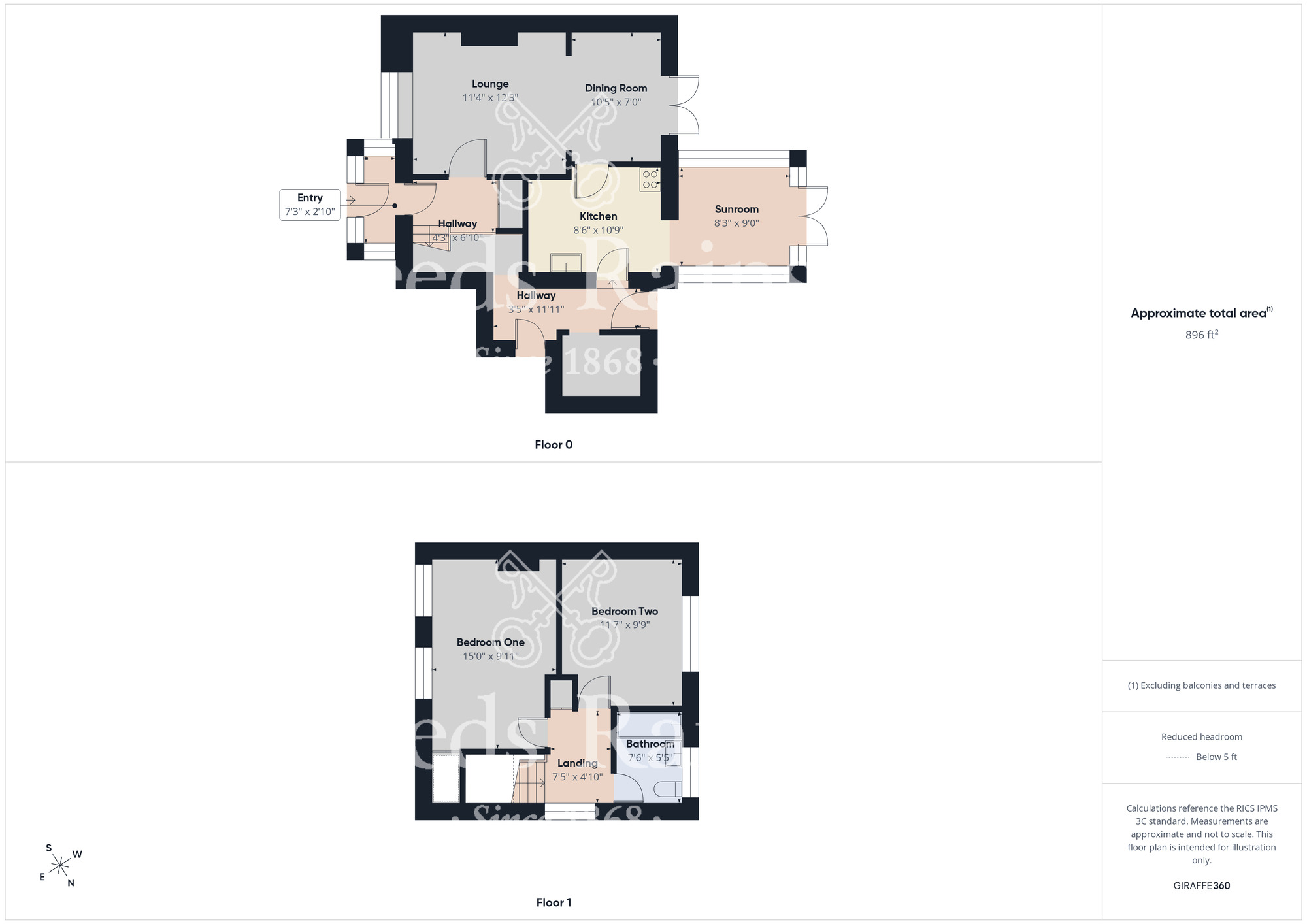 Floorplan of 2 bedroom Semi Detached House for sale, Barnford Walk, Middlesbrough, North Yorkshire, TS3