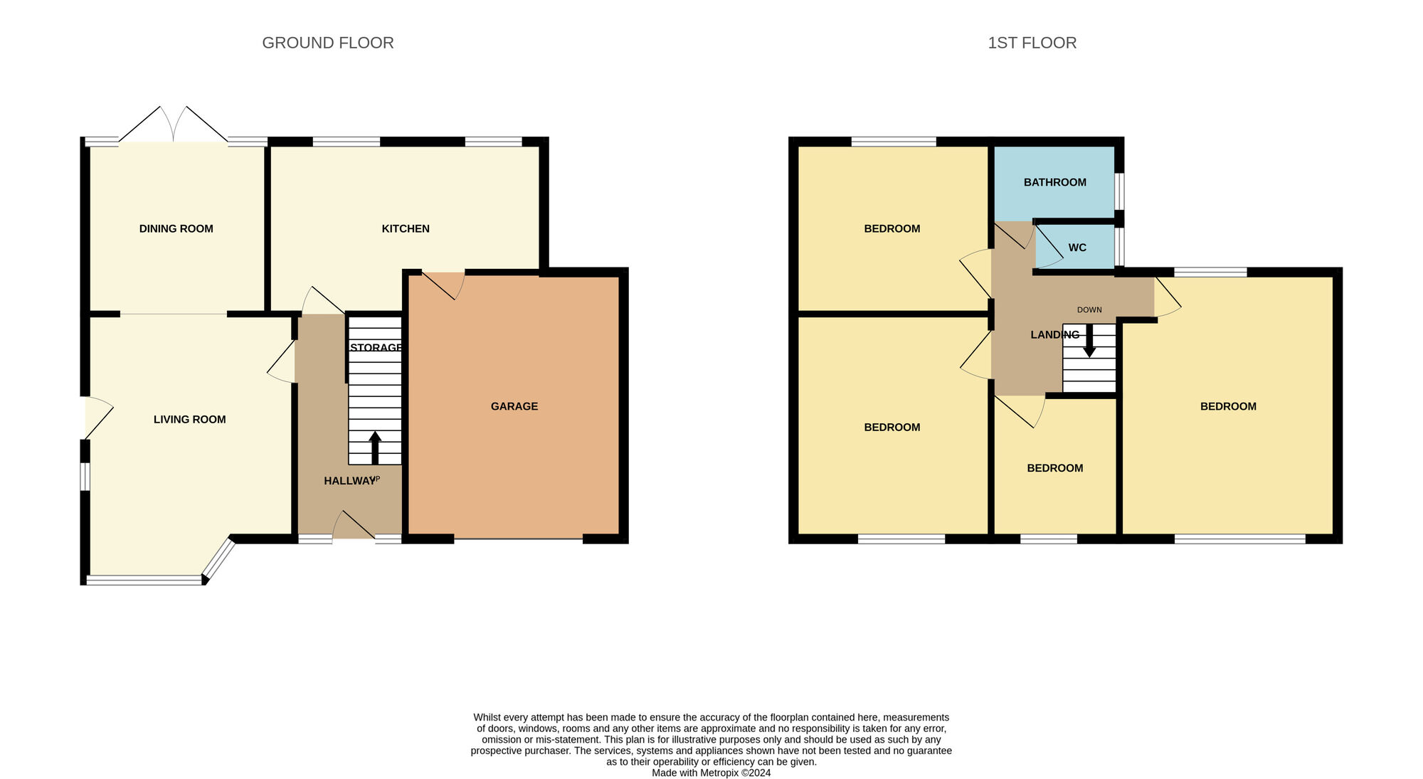 Floorplan of 4 bedroom Semi Detached House for sale, Priory Close, Guisborough, North Yorkshire, TS14